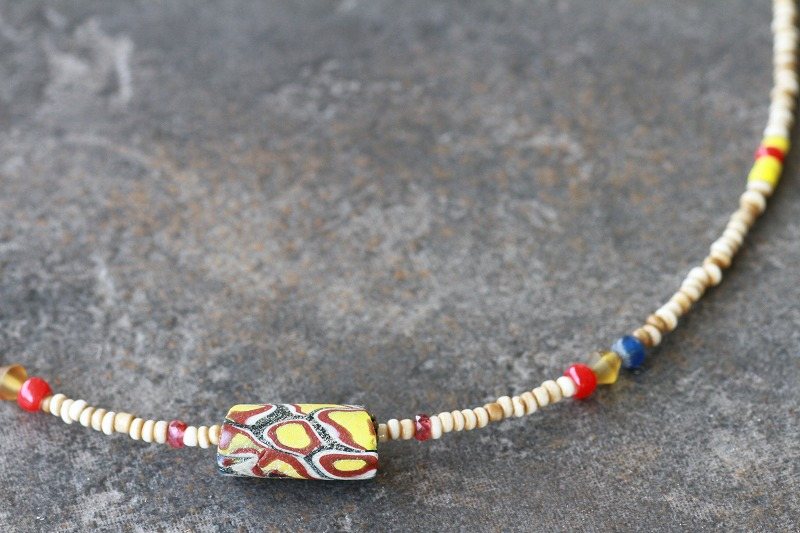 1900年 ヴェネチア製 ミルフィオリ ネックレス アンティークビーズ とんぼ玉