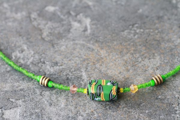 1900年 ヴェネチア製 ミルフィオリ ネックレス アンティークビーズ とんぼ玉