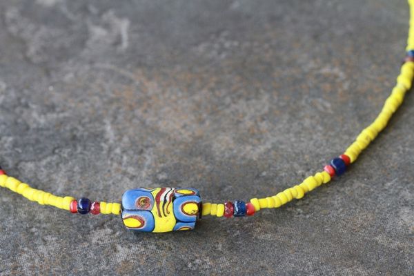 1900年 ヴェネチア製 ミルフィオリ ネックレス アンティークビーズ とんぼ玉